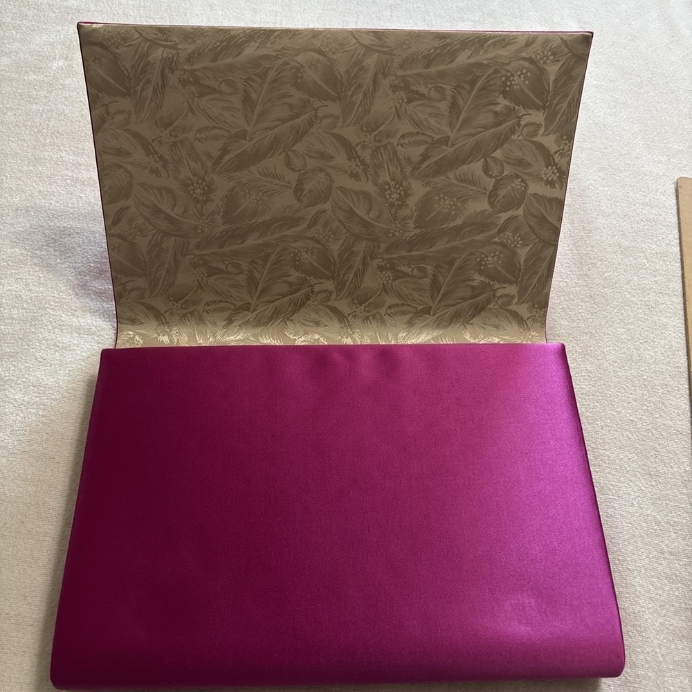 PHILIP TREACY LONDON ELEGANT CLASSIC LARGE PINK FLAP SILK CLUTCH BAG Formal - Picture 7 of 16